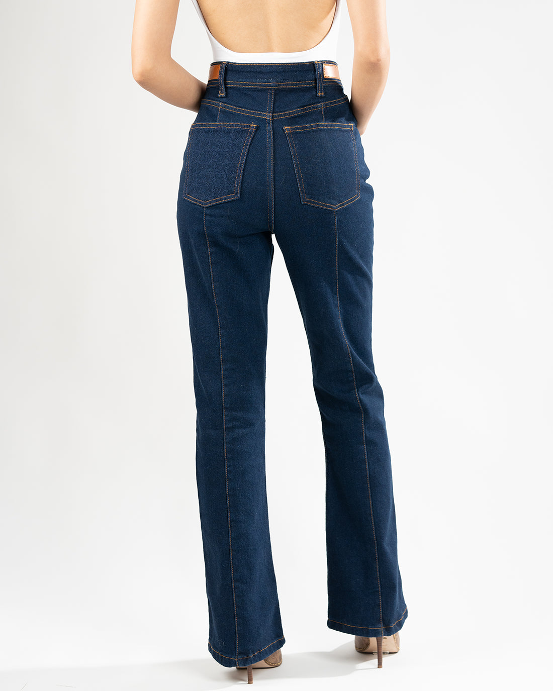 Pattern Embroidered Denim