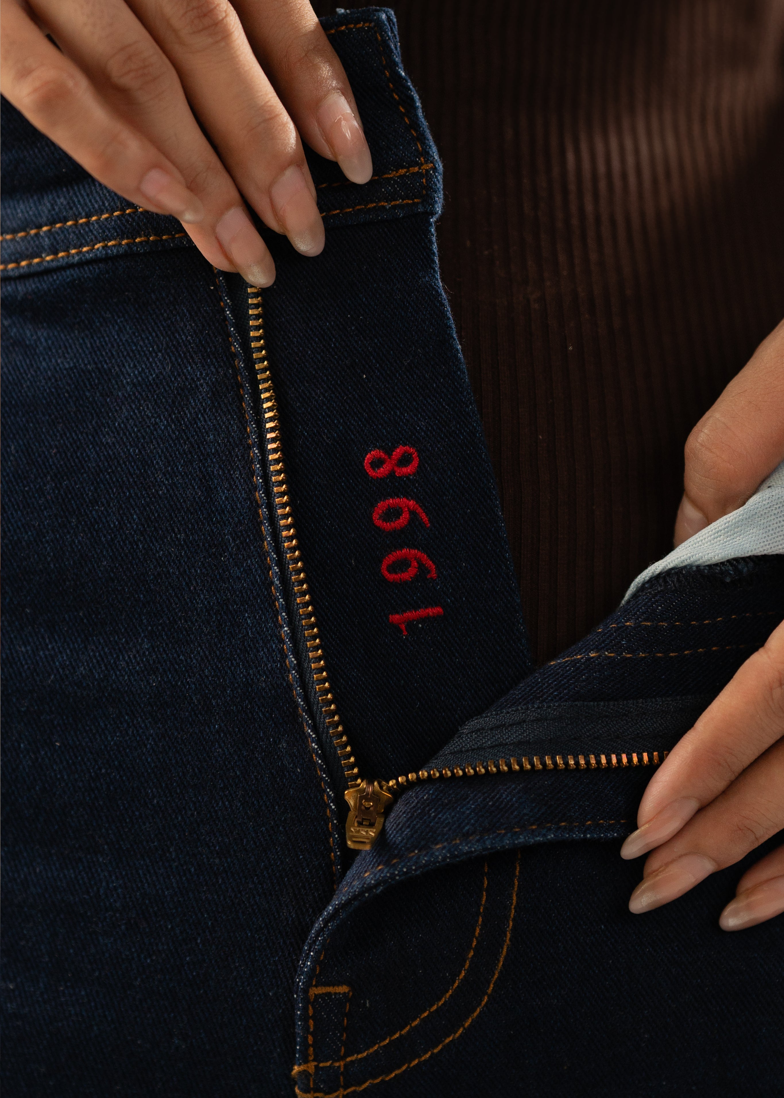 Pattern Embroidered Denim