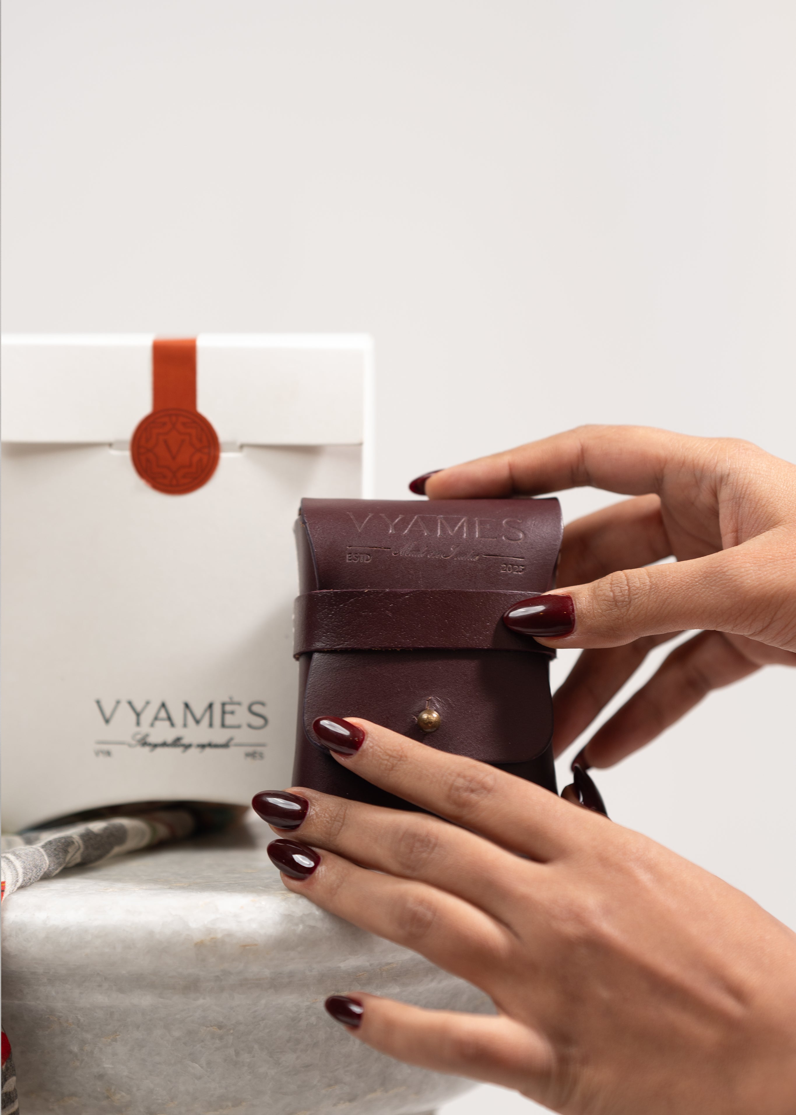 Nomad pocket- Cherry red leather Bag Accessory / Utility charm