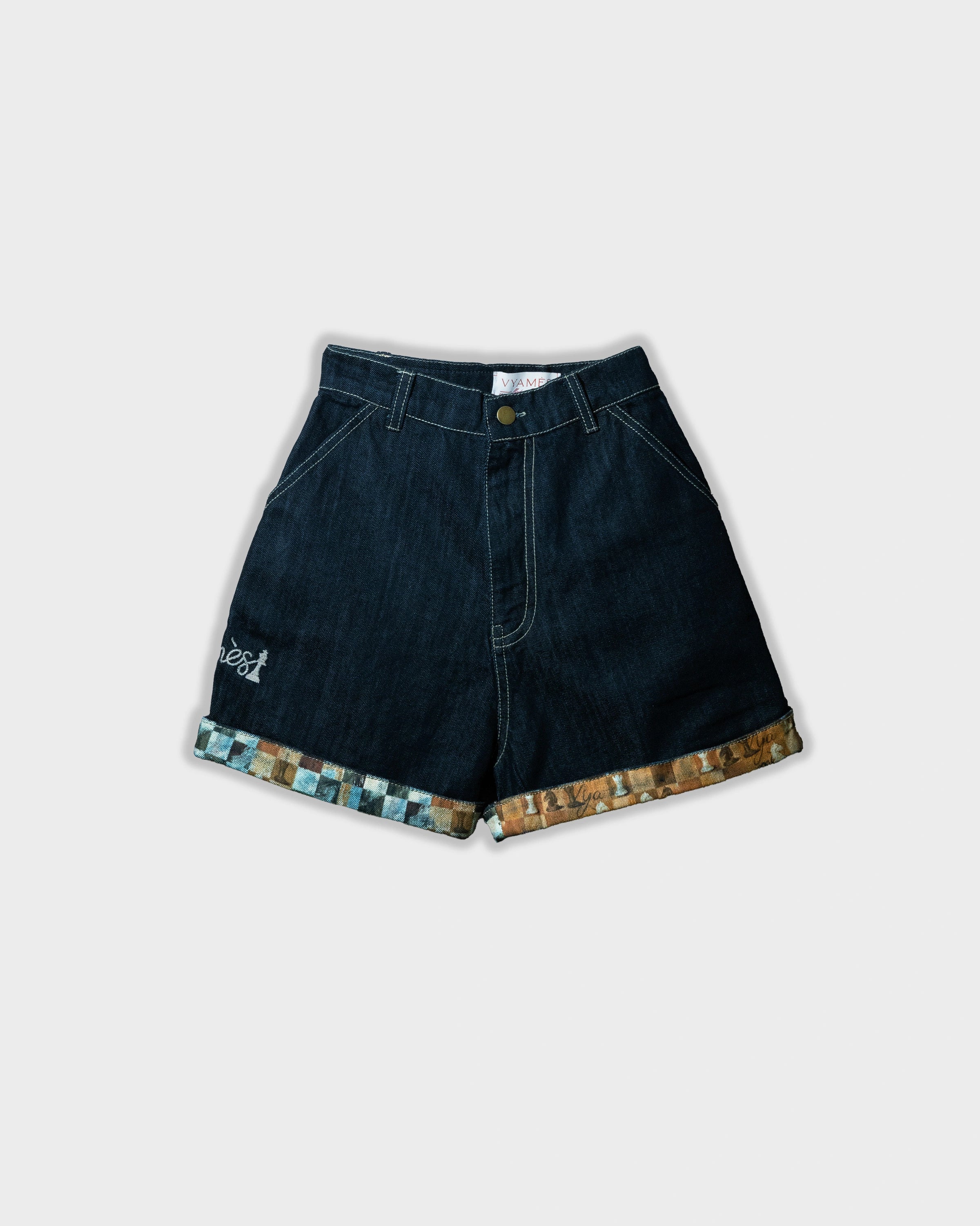 Modern Chaupar High Waisted Denim Shorts