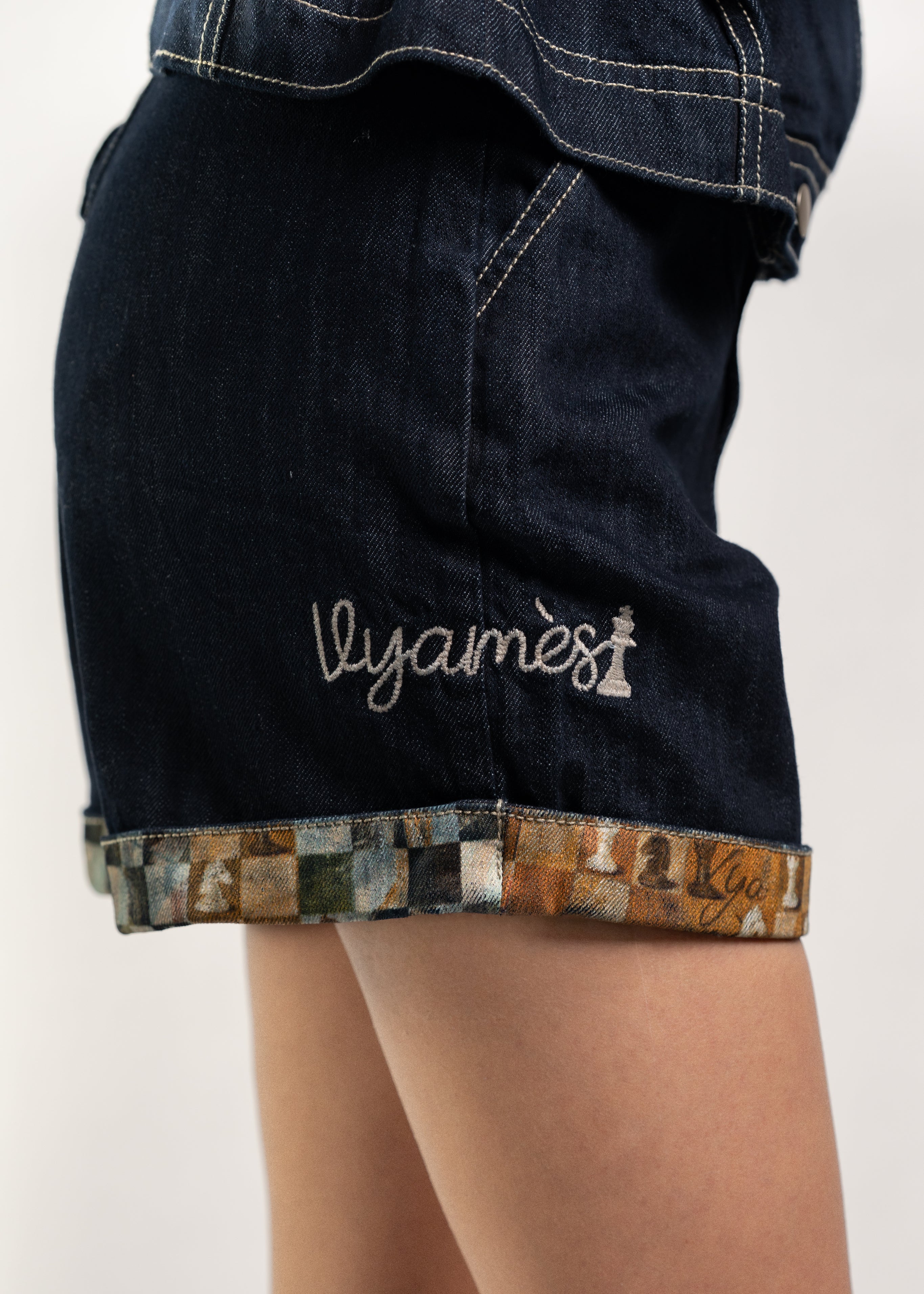 Modern Chaupar High Waisted Denim Shorts