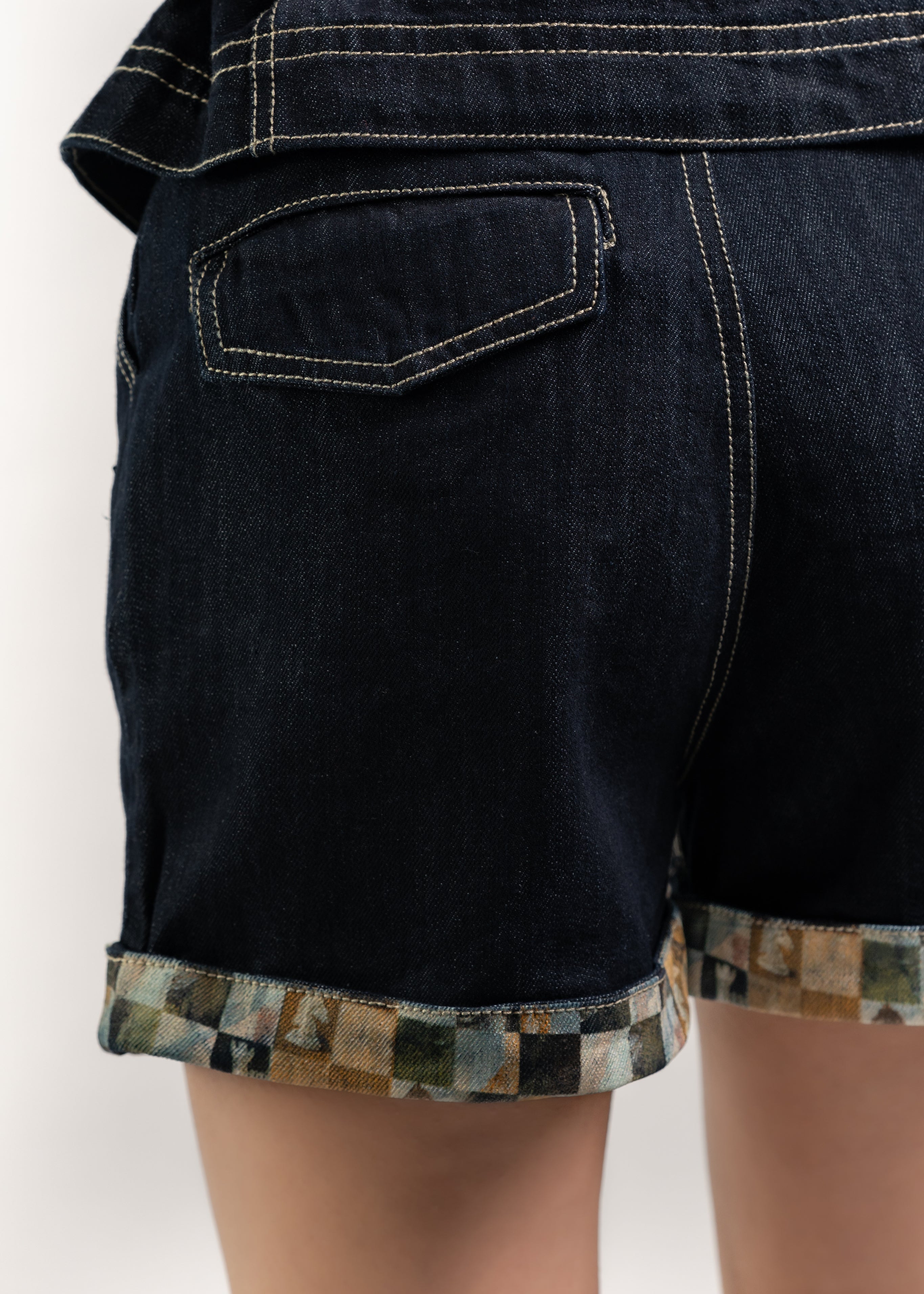 Modern Chaupar High Waisted Denim Shorts