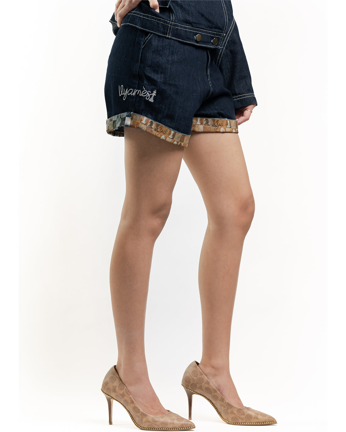 Modern Chaupar High Waisted Denim Shorts