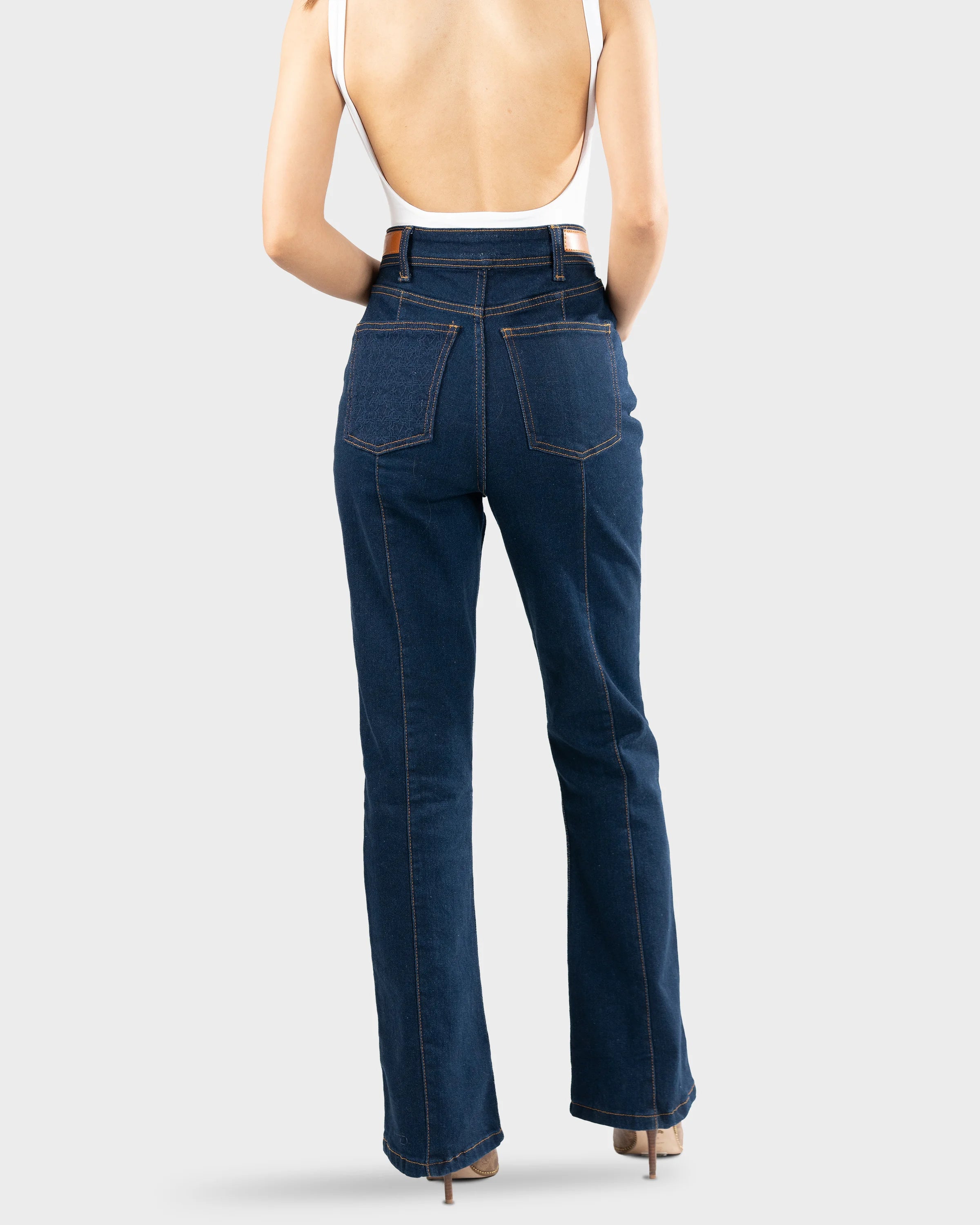 Pattern Embroidered Denim