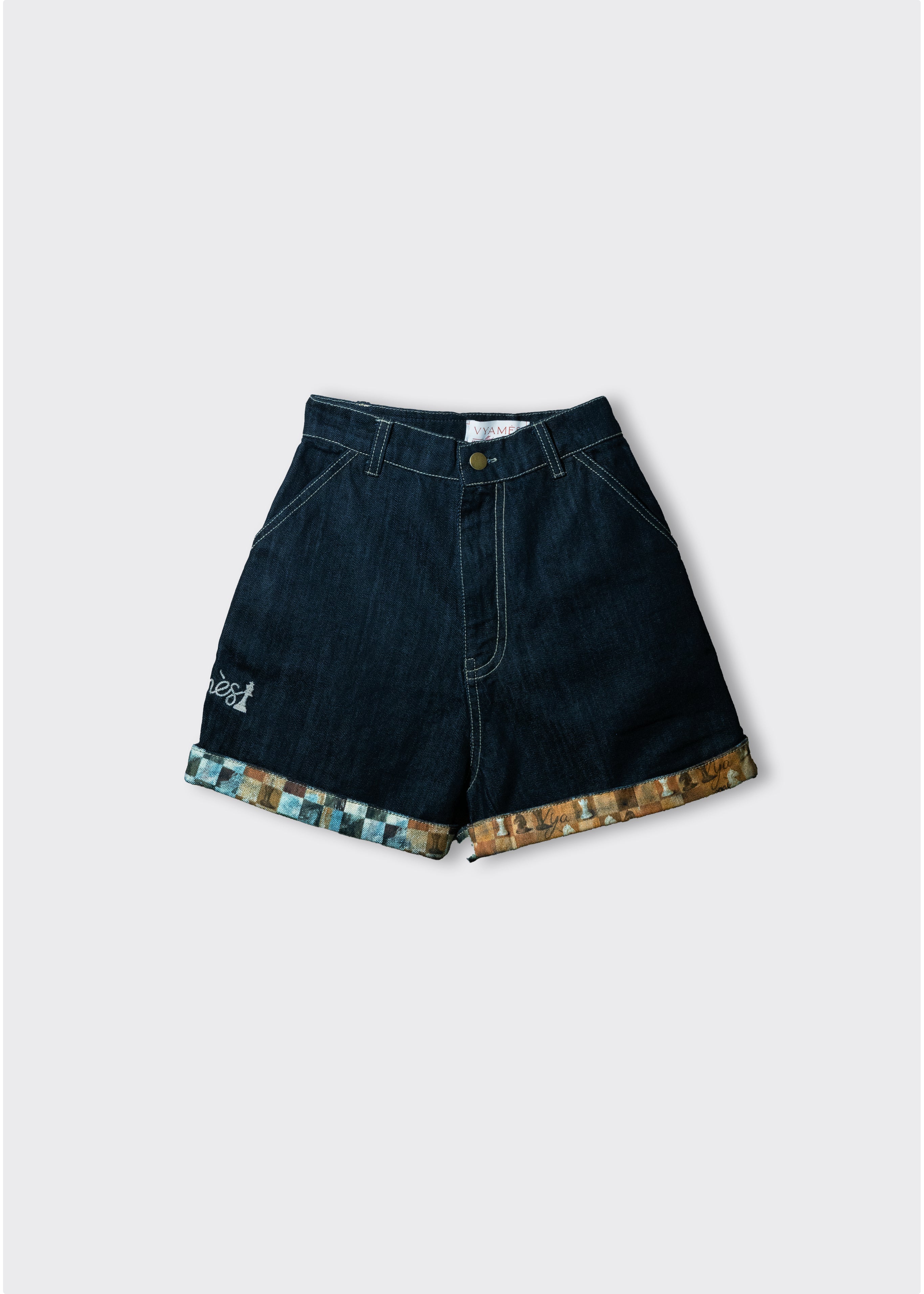 Modern Chaupar High Waisted Denim Shorts