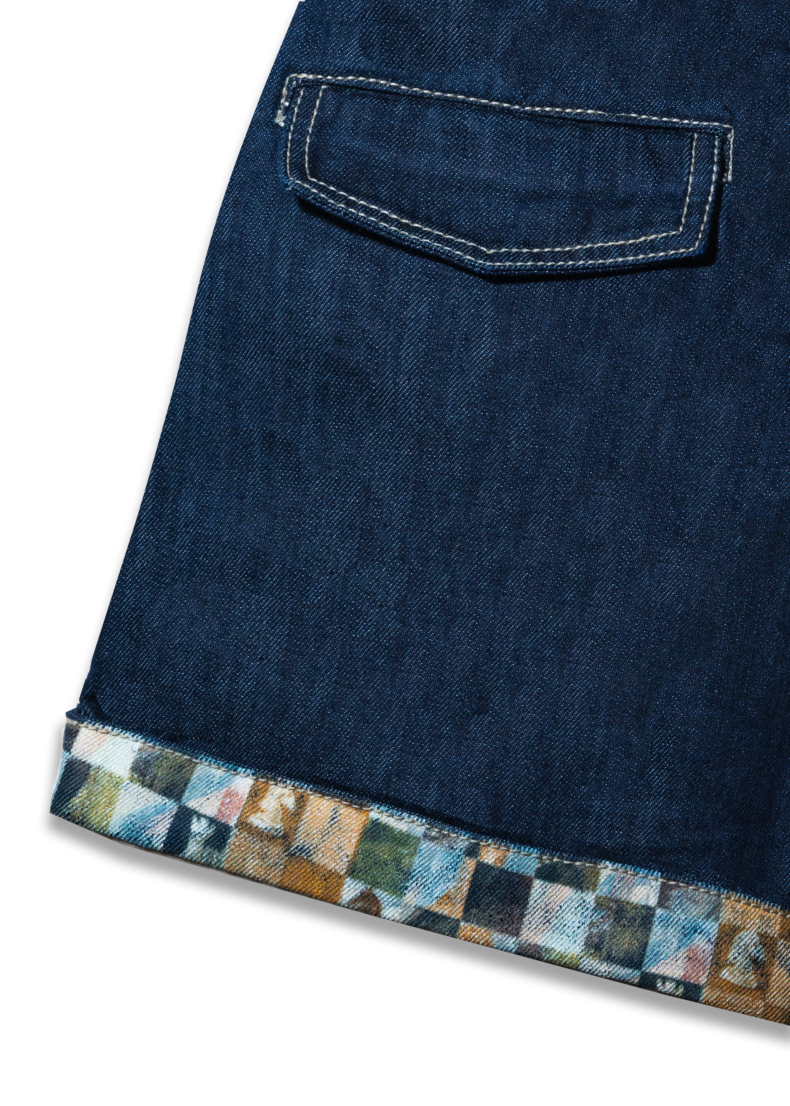 Modern Chaupar High Waisted Denim Shorts