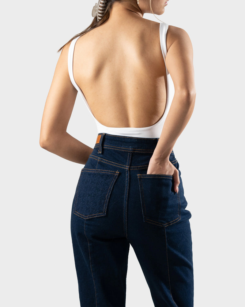 Pattern Embroidered Denim