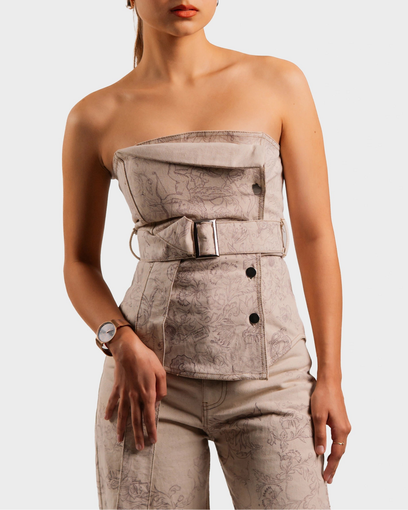 The Sketchbook Denim Corset Top