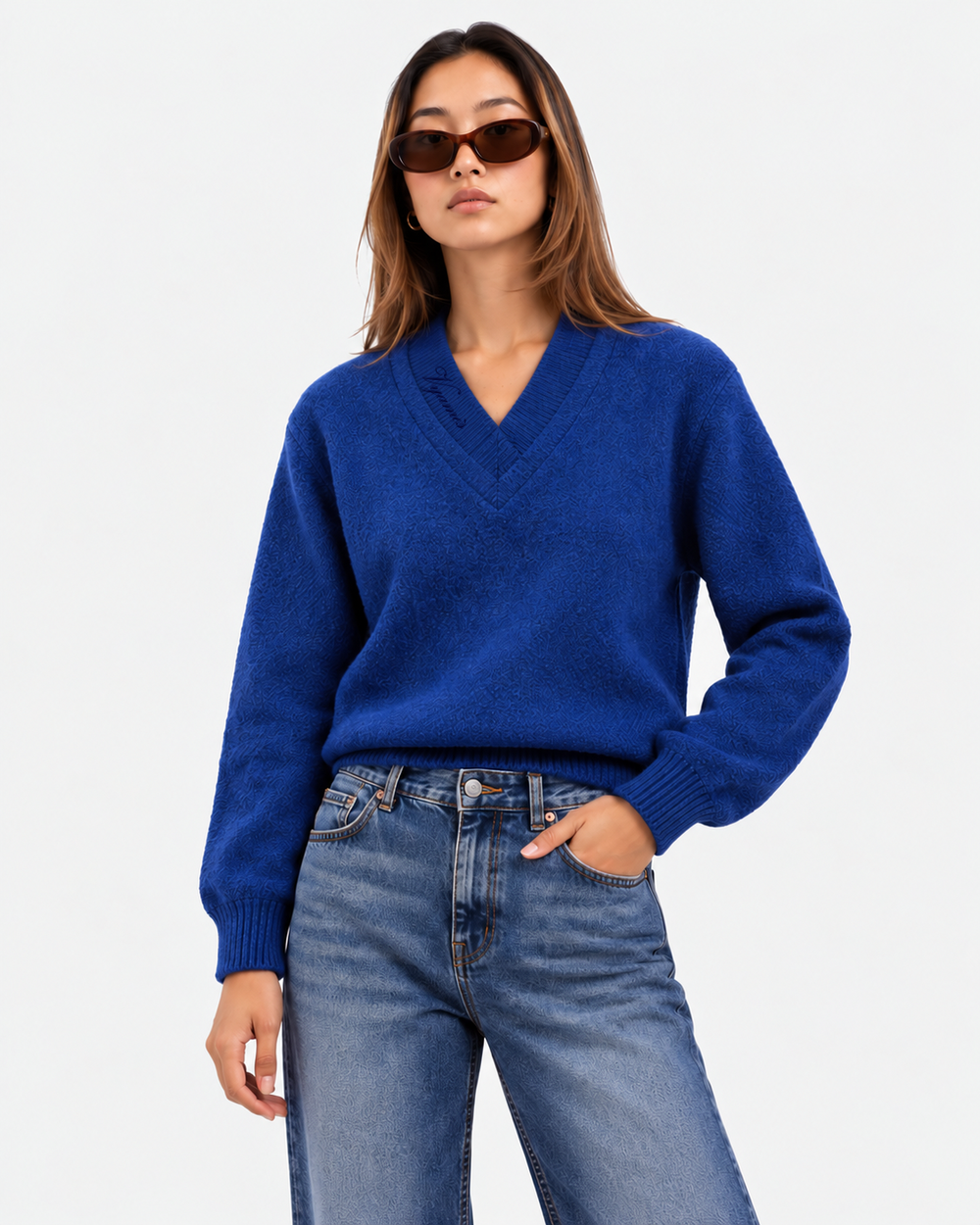 Blue Edit Knit Sweater