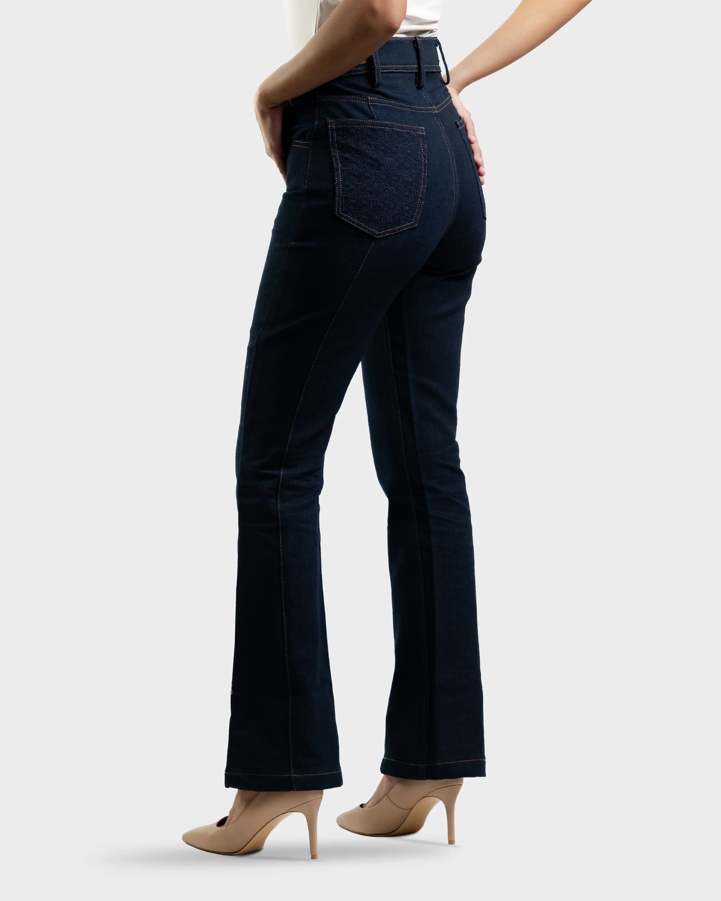 Pattern Embroidered Denim