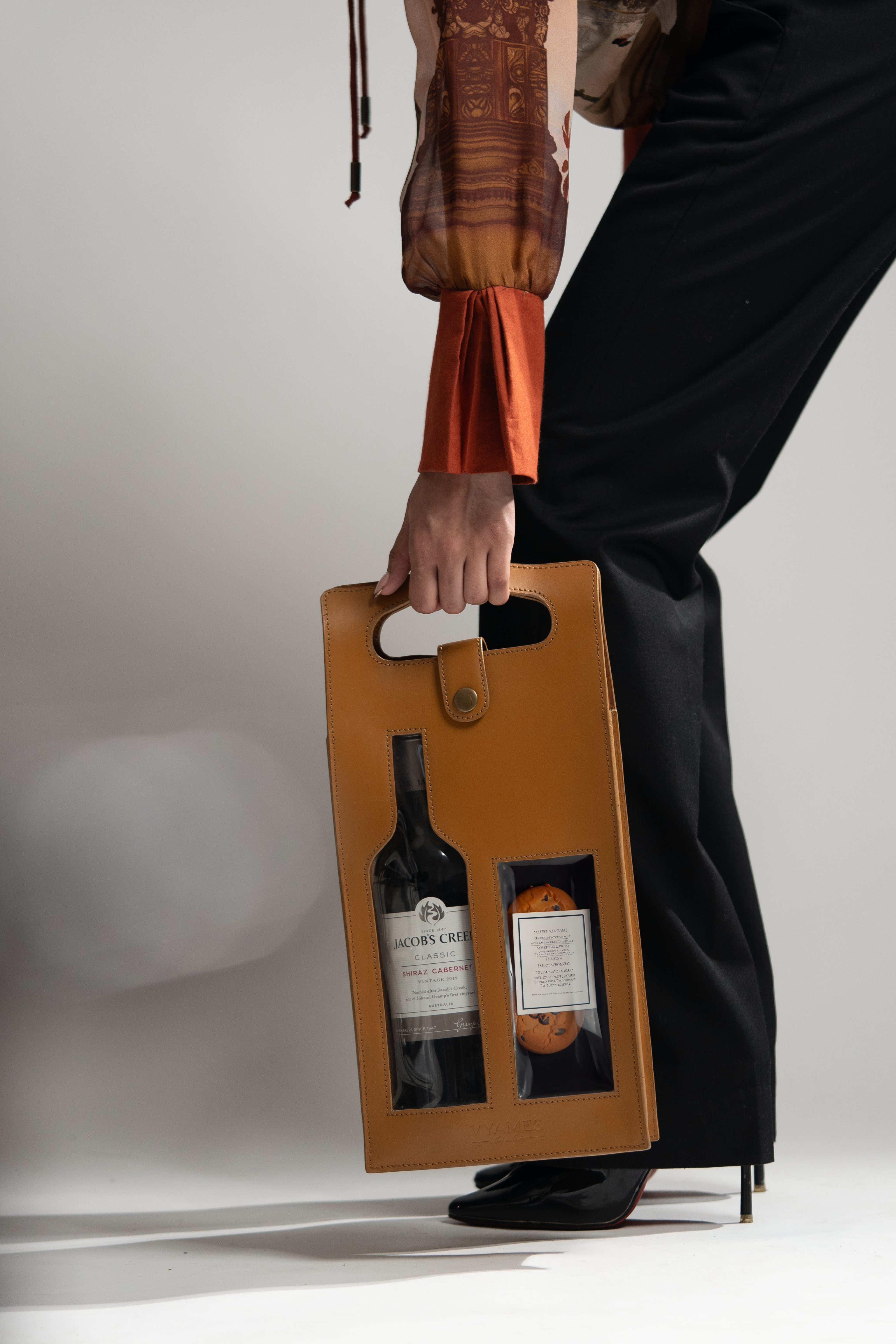 Wine Bottle holder in nappa (Leather)