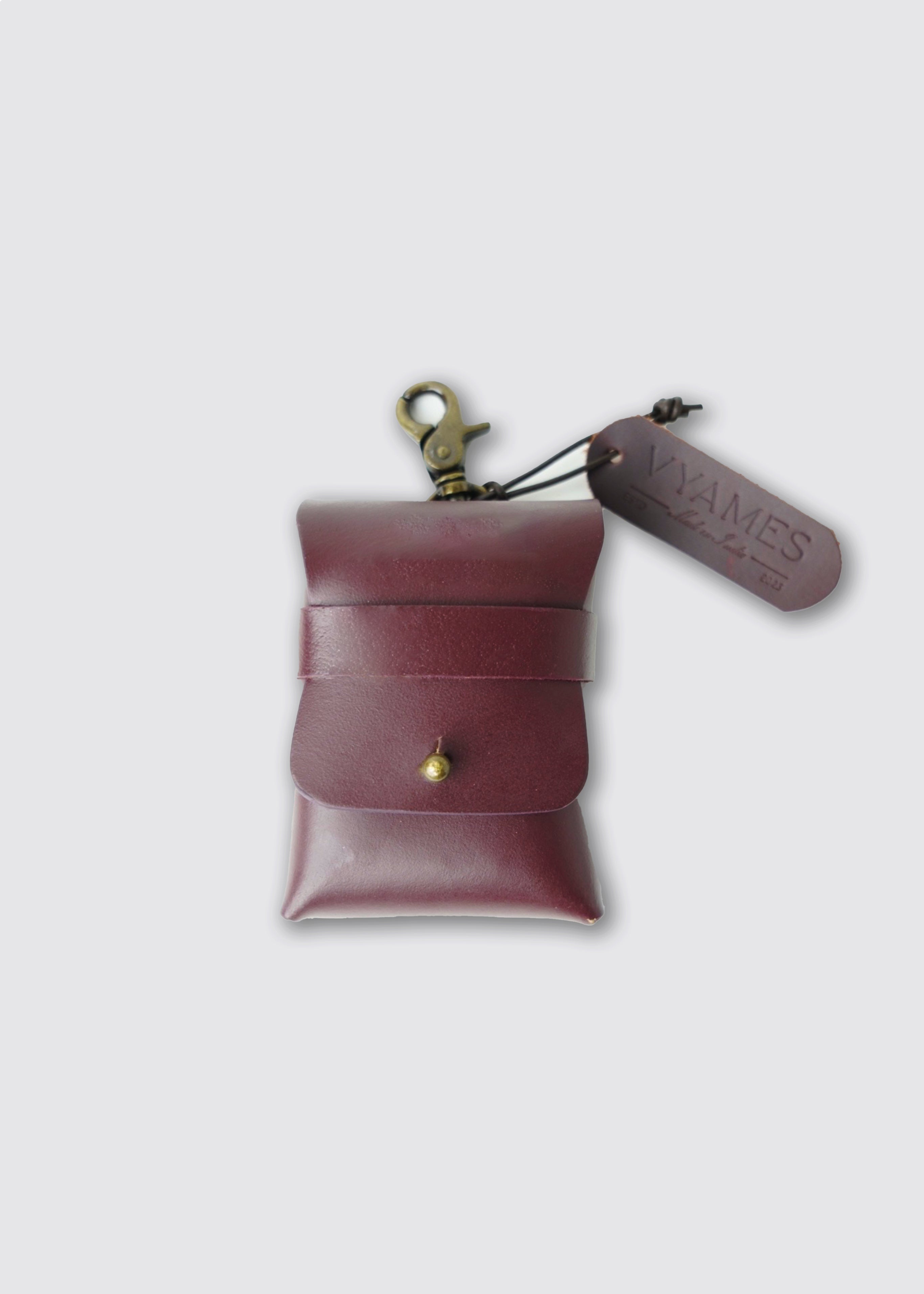 Nomad pocket- Cherry red leather Bag Accessory / Utility charm