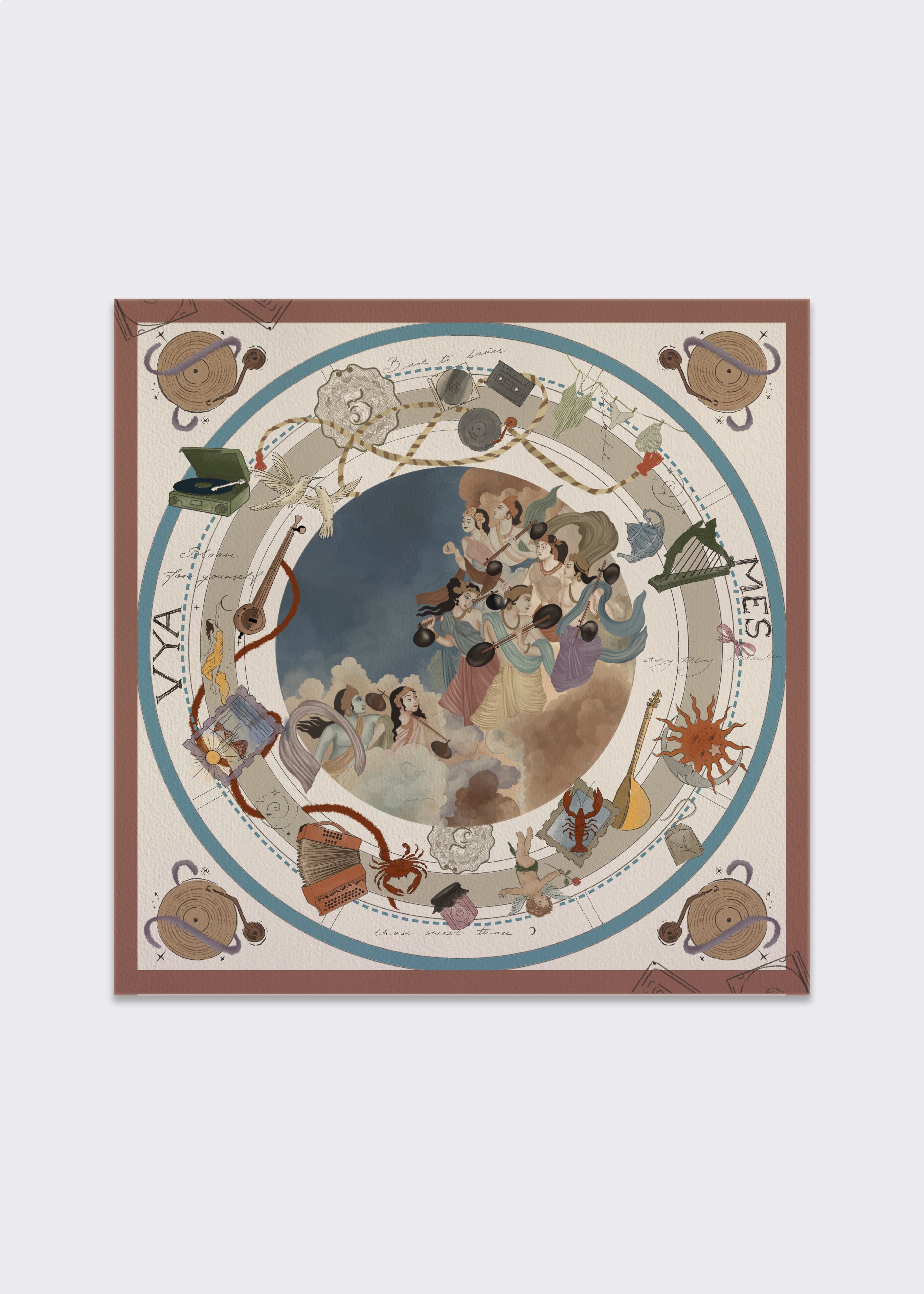 Divine musical - silk scarf